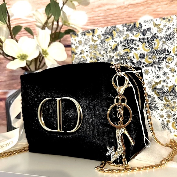 Dior Handbags - Christian Dior Black & Gold Cosmetic Bag Crossbody & 2021 Dior Gift Box